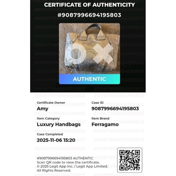 Authentic Salvatore Ferragamo Metallic Leather Gancini Tote – Made in Italy - Picture 4 of 16